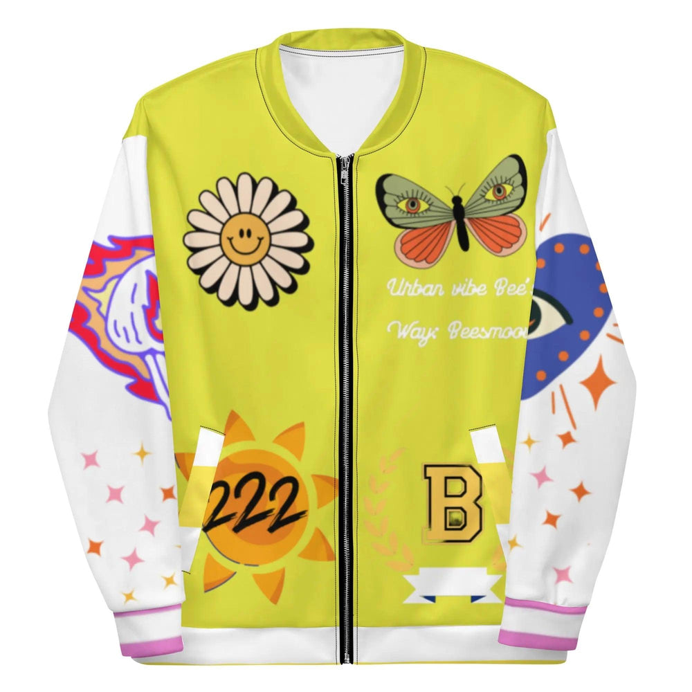 Beesmoove bees way yellow Unisex Bomber Jacket - Beesmoove 