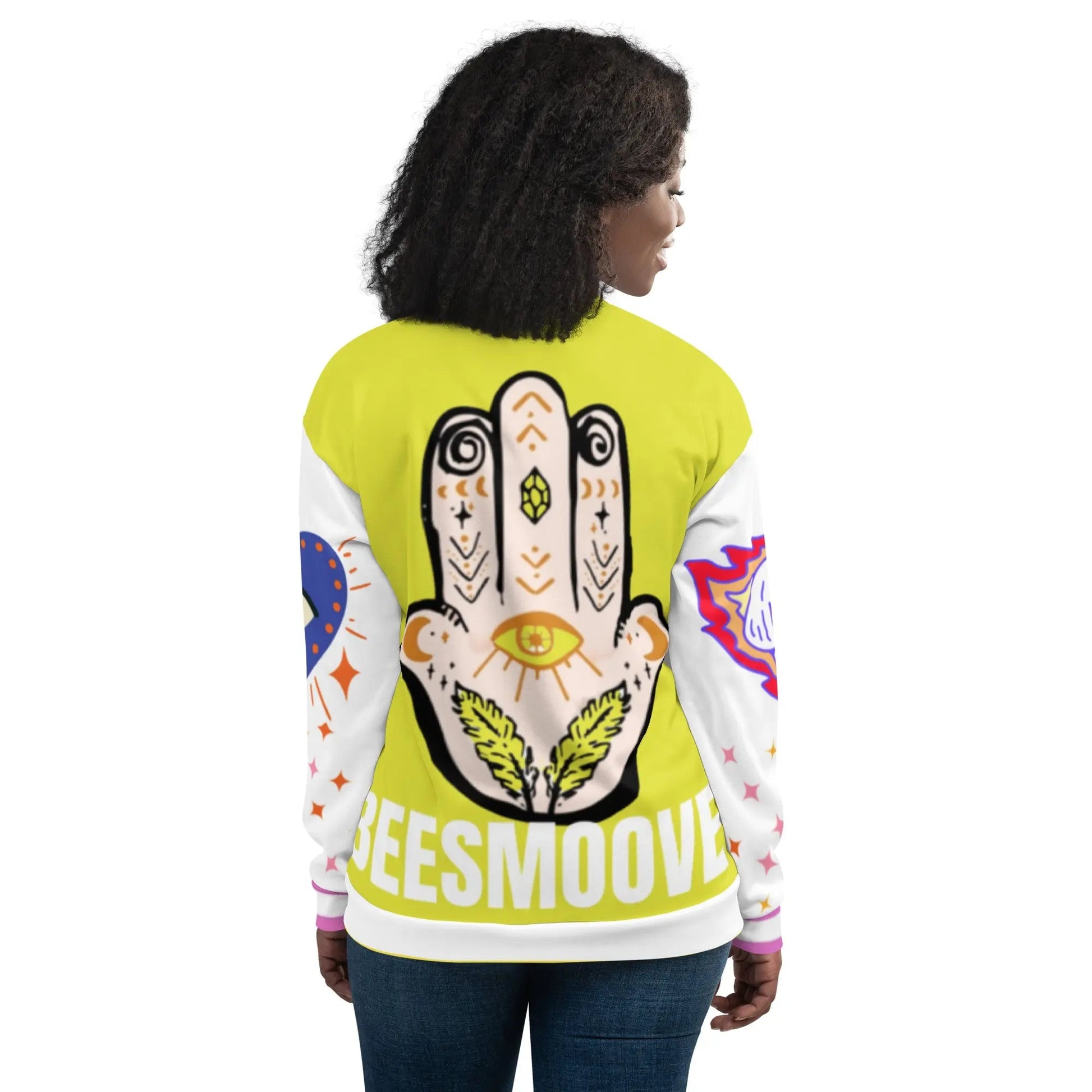 Beesmoove bees way yellow Unisex Bomber Jacket - Beesmoove