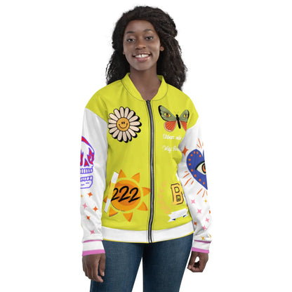 Beesmoove bees way yellow Unisex Bomber Jacket - Beesmoove