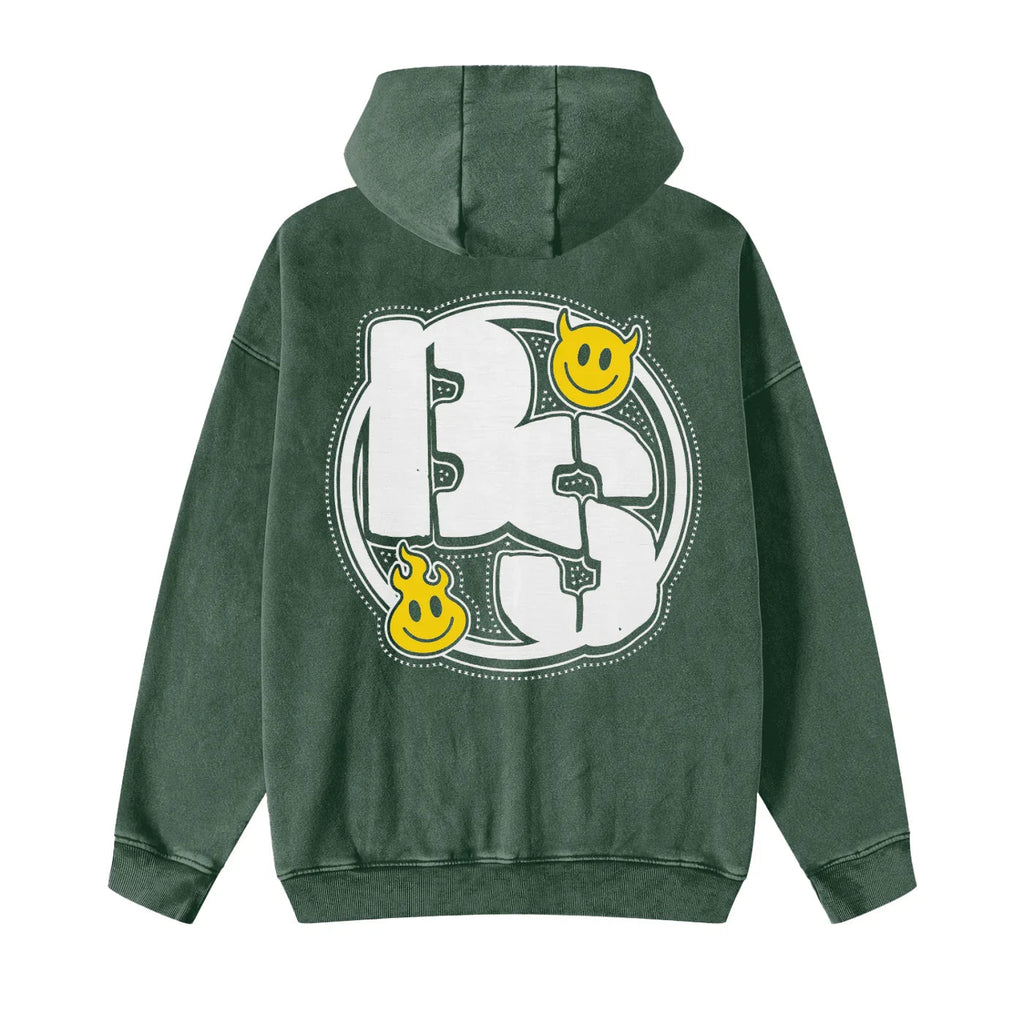 BEESMOOVE BeeSmiles Worldwide Washed Zip - Through Fleece Hoodie - Beesmoove