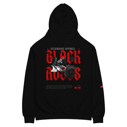 Beesmoove black roses Unisex oversized hoodie - Beesmoove