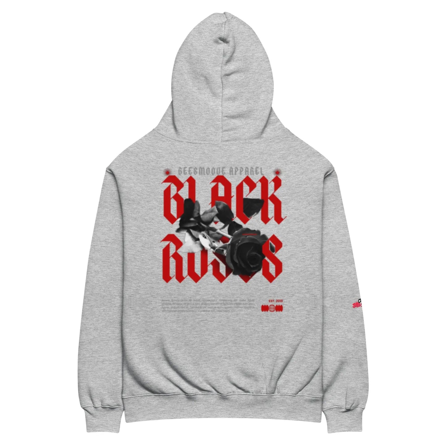 Beesmoove black roses Unisex oversized hoodie - Beesmoove