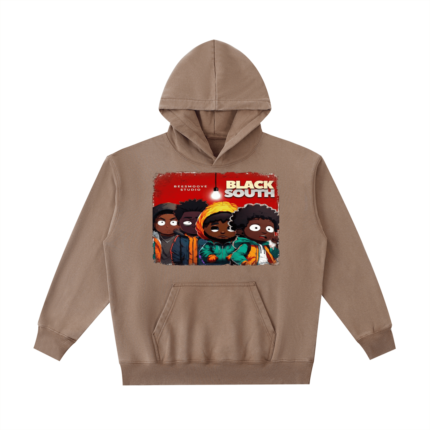 BEESMOOVE Black South: Waiting on Truth Washed Heavyweight Hoodie - Beesmoove