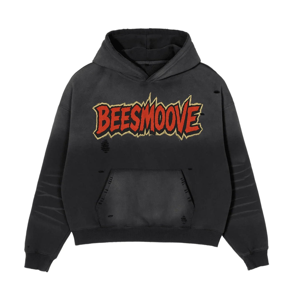 BEESMOOVE Blackout Blaze Edition Sunfade Boxy Hoodie - Beesmoove