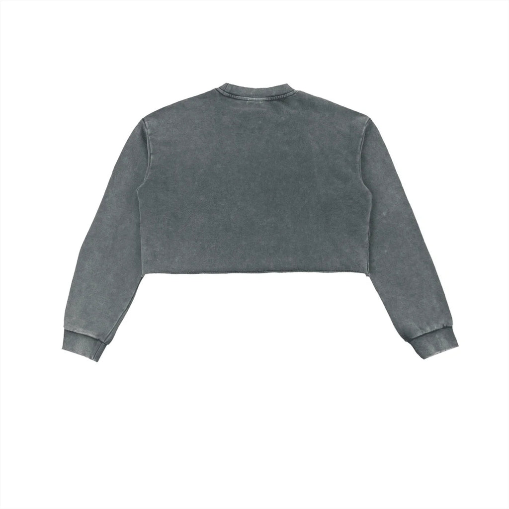 BEESMOOVE BlackSouth Collective Washed Raw Edge Cropped Sweatshirt - Beesmoove