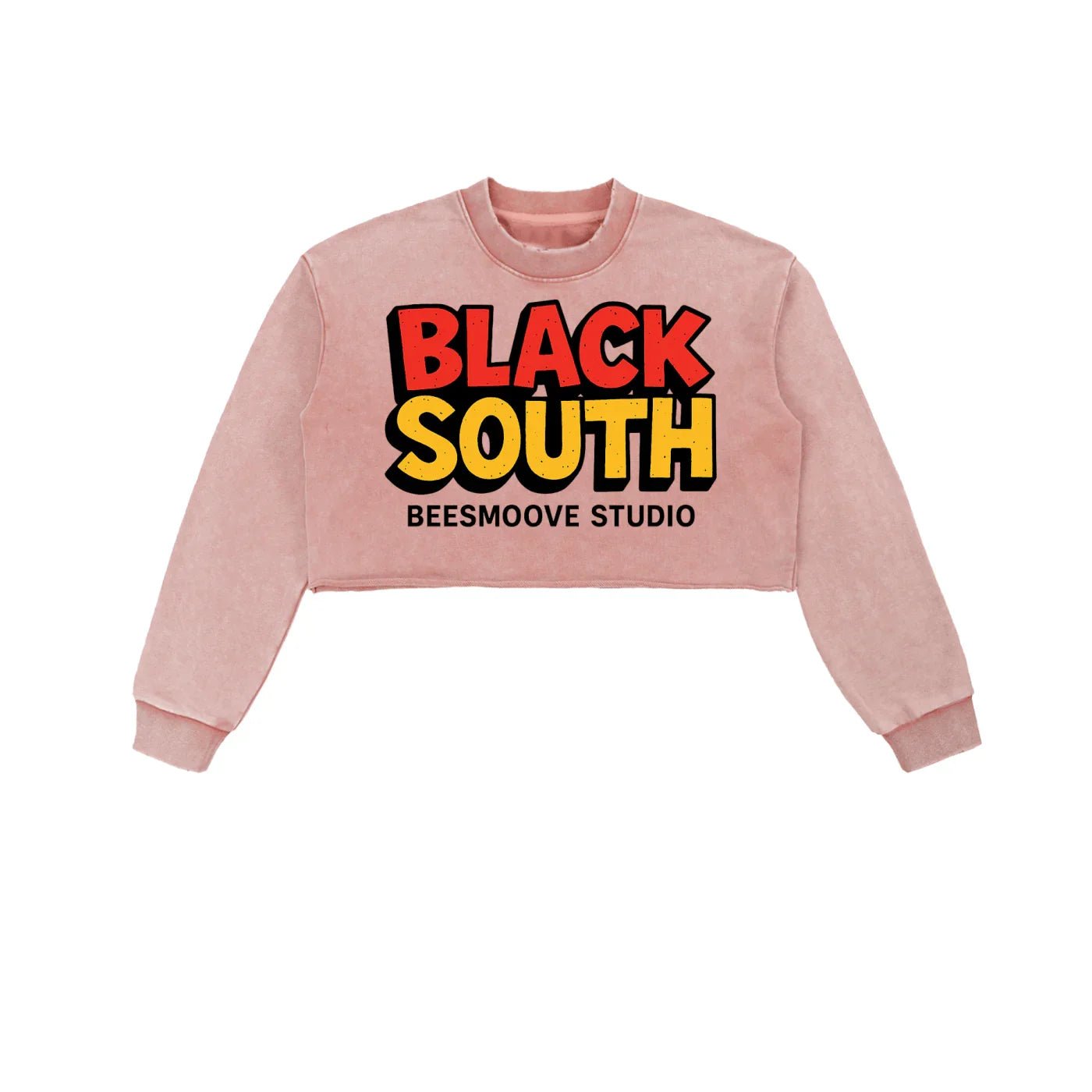 BEESMOOVE BlackSouth Collective Washed Raw Edge Cropped Sweatshirt - Beesmoove