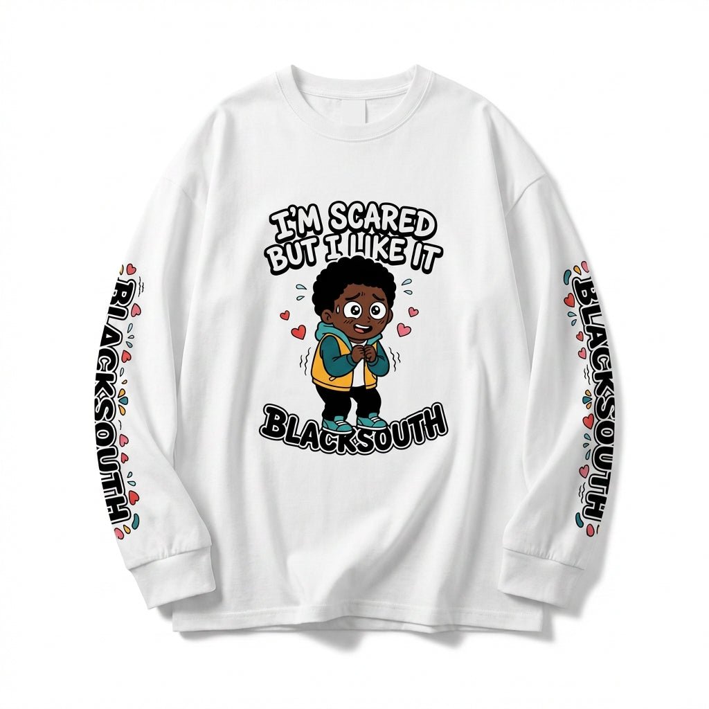 BEESMOOVE BlackSouth Fear But I’m With It Oversized Long Sleeve T-Shirt - Beesmoove