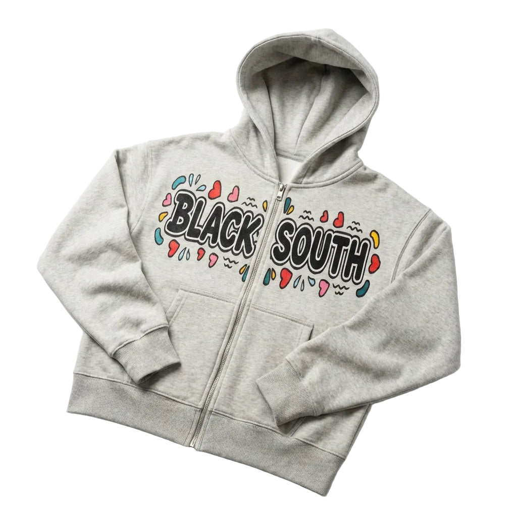 BEESMOOVE BlackSouth Fear But I’m With It Women Zip - Up Cropped Hoodie - Beesmoove