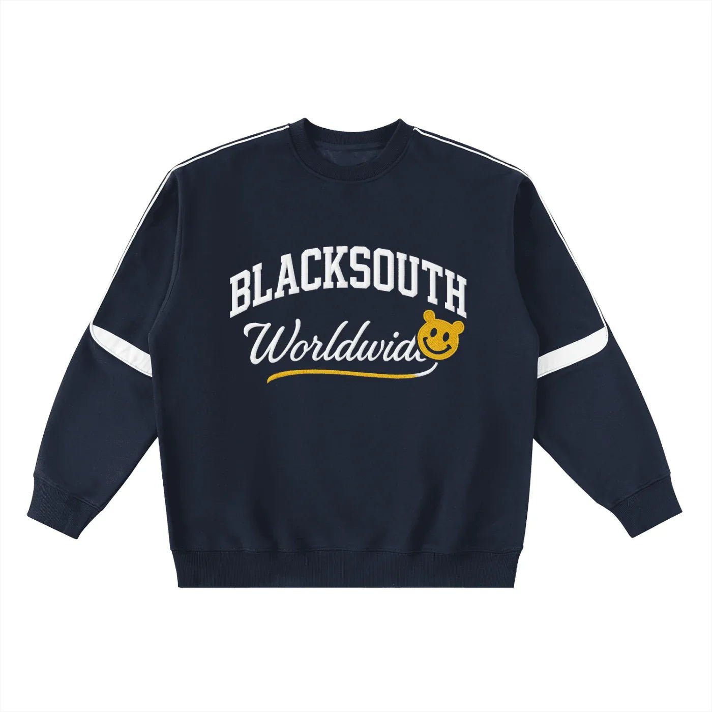BEESMOOVE BlackSouth Global Oversized Crewneck Taped Sweatshirt - Beesmoove
