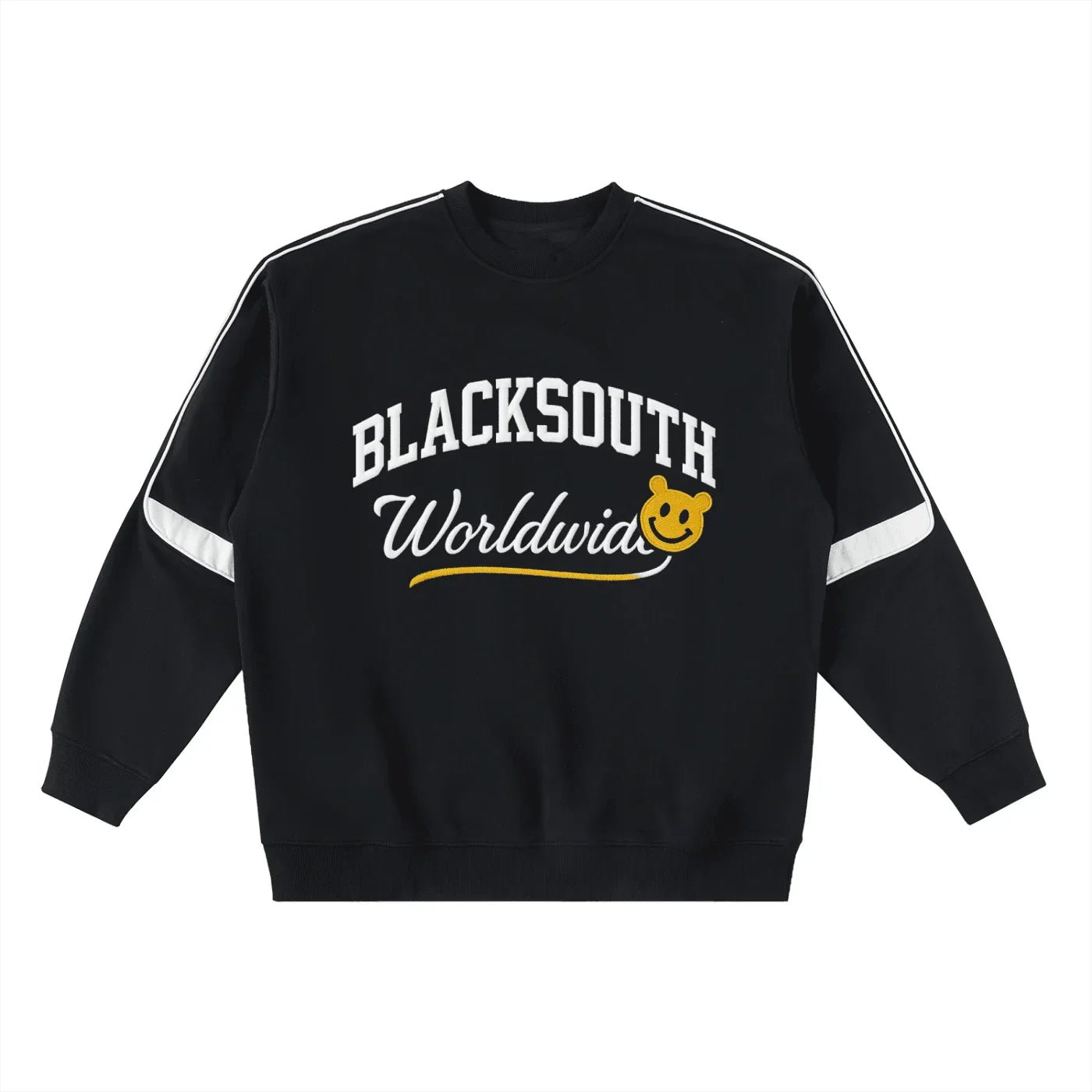 BEESMOOVE BlackSouth Global Oversized Crewneck Taped Sweatshirt - Beesmoove