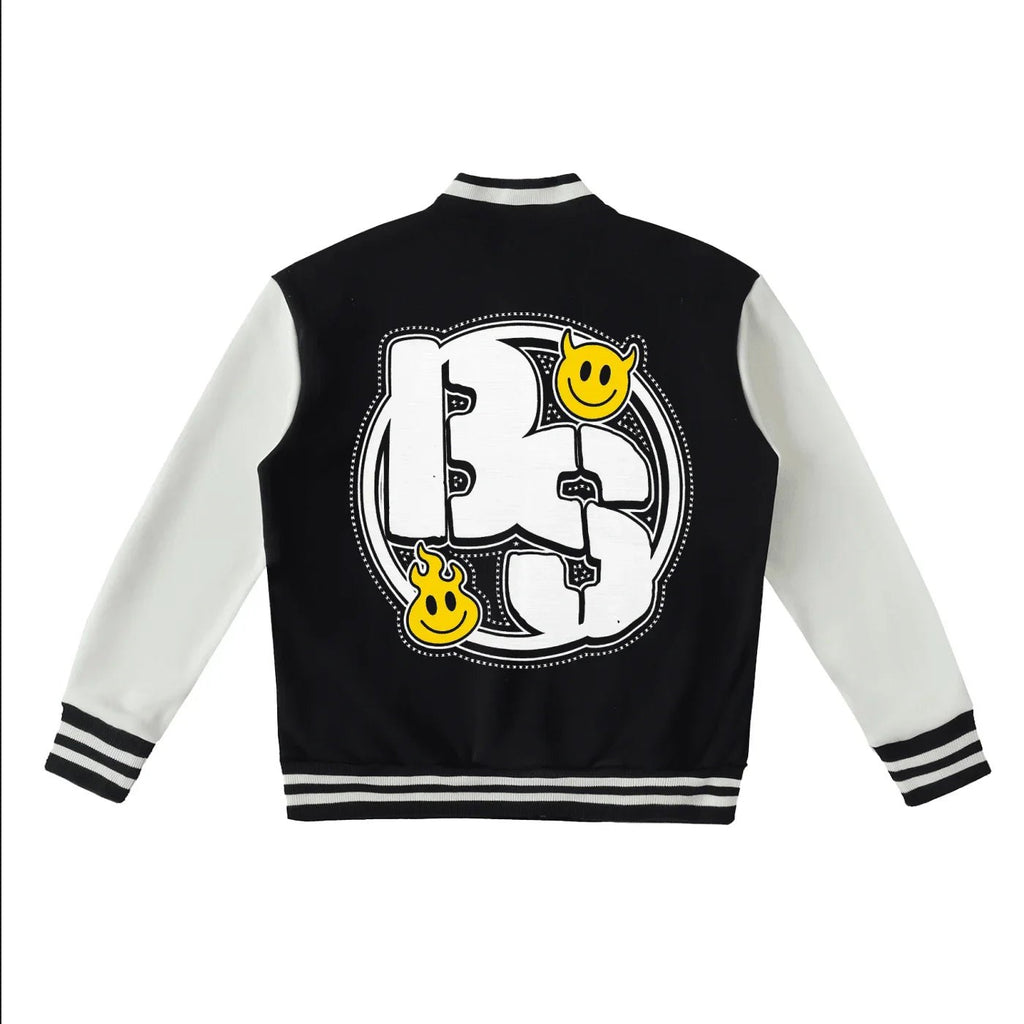 BEESMOOVE BlackSouth Global Tone Fleeced Varsity Jacket - Beesmoove