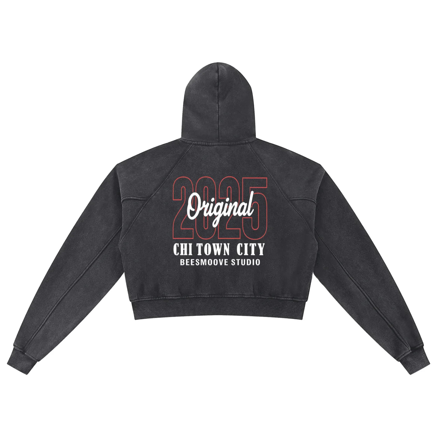 BEESMOOVE BlackSouth Original 2025 Washed Cropped Hoodie - Beesmoove