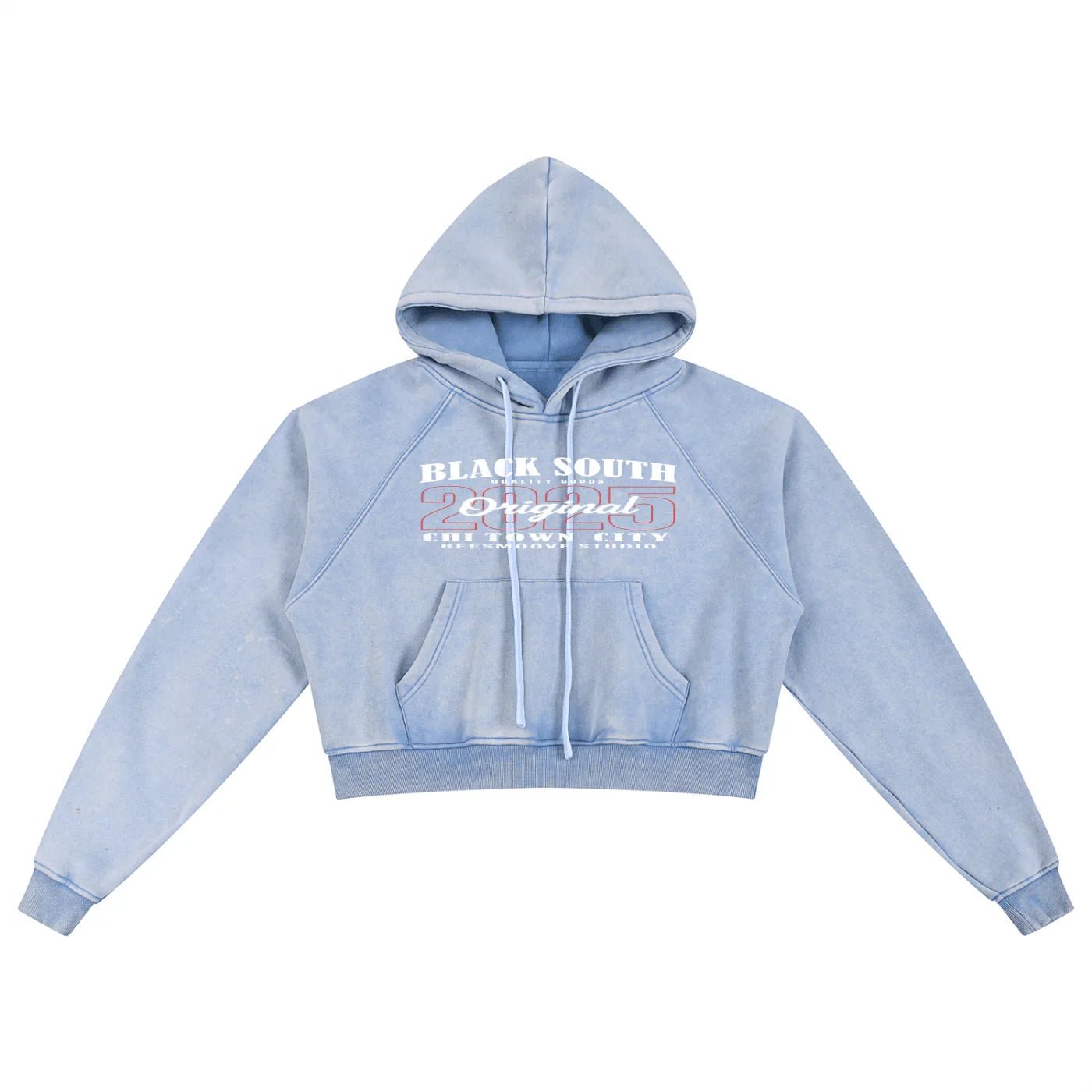 BEESMOOVE BlackSouth Original 2025 Washed Cropped Hoodie - Beesmoove
