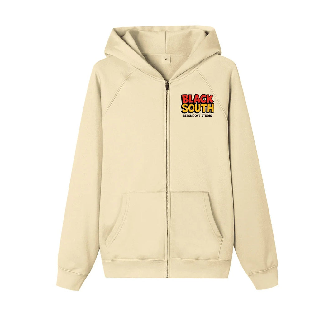 BEESMOOVE BlackSouth Zip - up Fleece Hoodie - Beesmoove