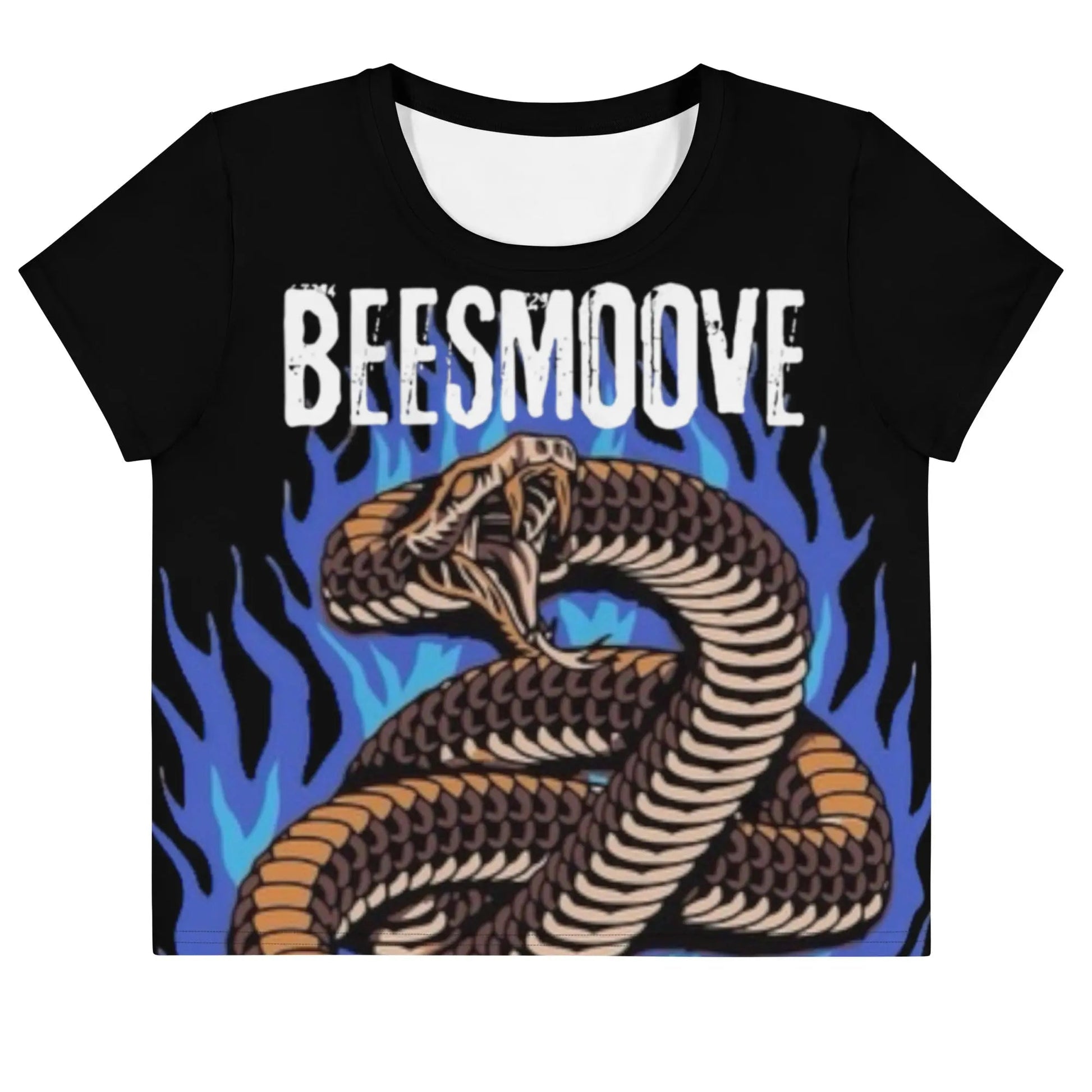 Beesmoove blaze blue All - Over Print Crop Tee - Beesmoove