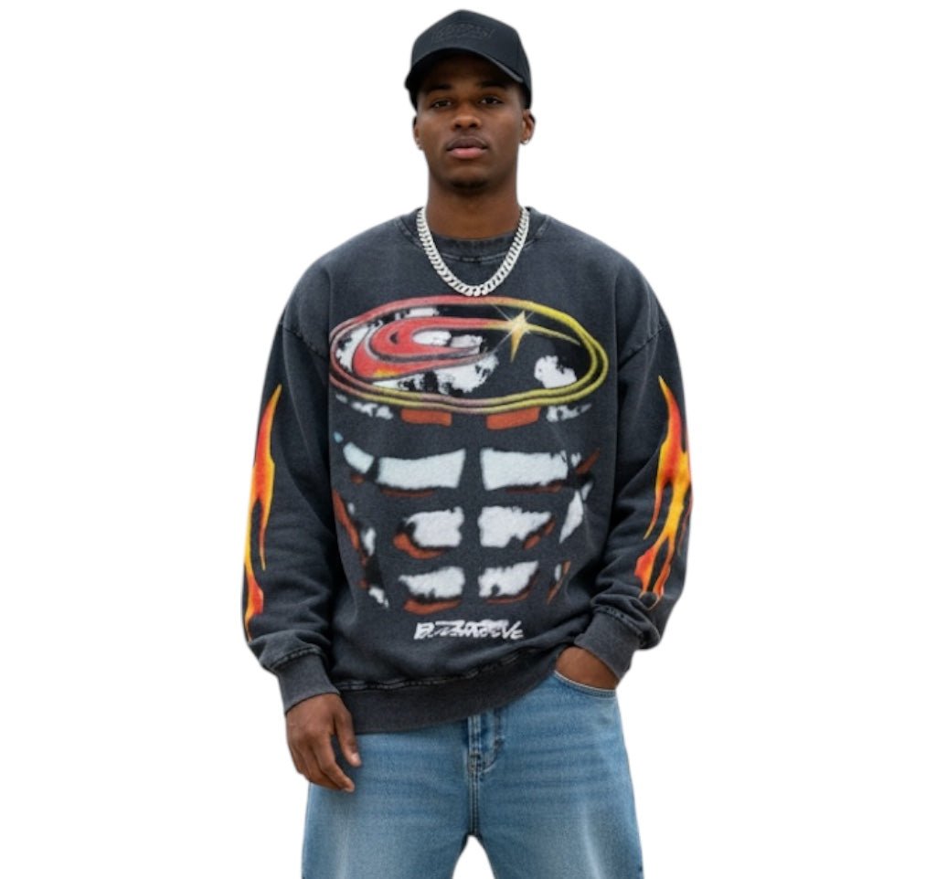 BEESMOOVE Blaze - Forged Body Washed Oversized Sweatshirt - Beesmoove