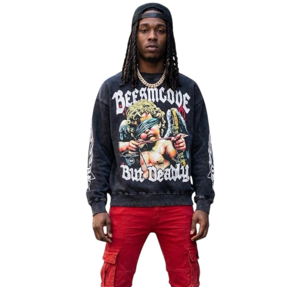 BEESMOOVE Blind But Deadly Washed Oversized Sweatshirt - Beesmoove