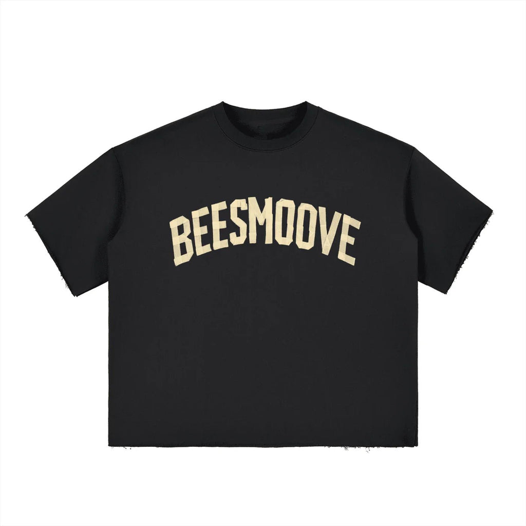 BEESMOOVE Boxy Half - Sleeve Raw - Edge T-Shirt - Beesmoove
