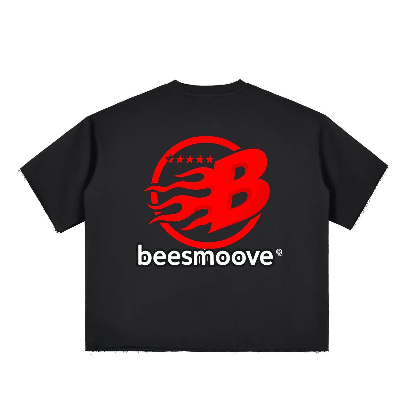 BEESMOOVE Boxy Half - Sleeve Raw - Edge T-Shirt - Beesmoove