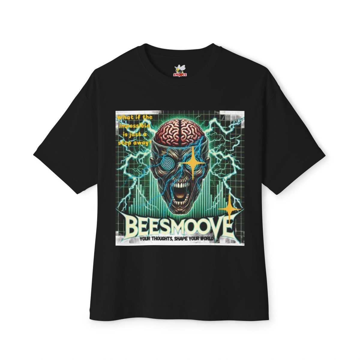 Beesmoove brain storm Unisex Oversized Boxy Tee - Beesmoove