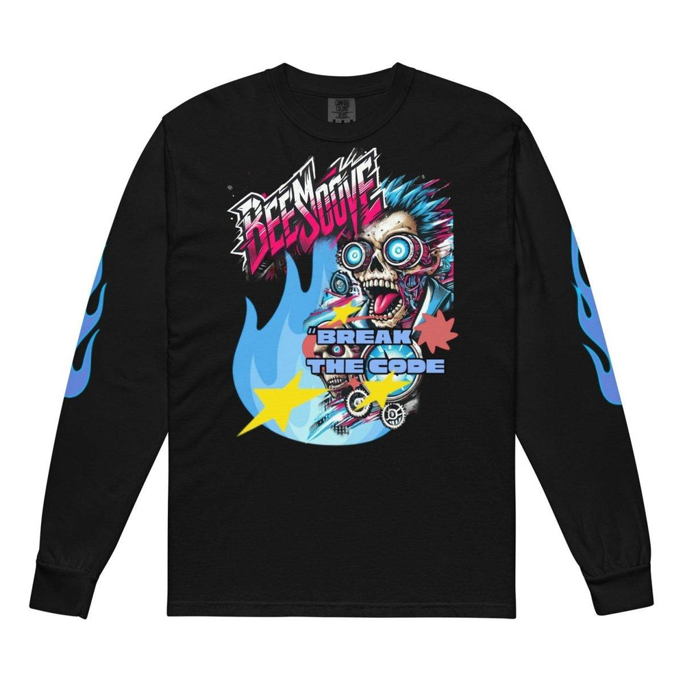 Beesmoove break the code futuristic Garment-dyed long-sleeve shirt - Beesmoove 