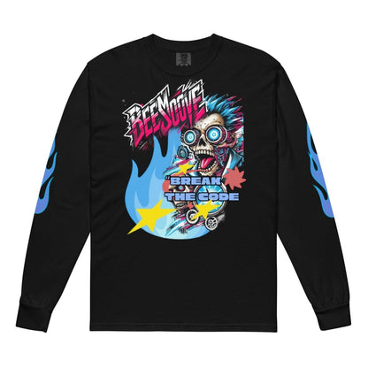 Beesmoove break the code futuristic Garment - dyed heavyweight long - sleeve shirt - Beesmoove