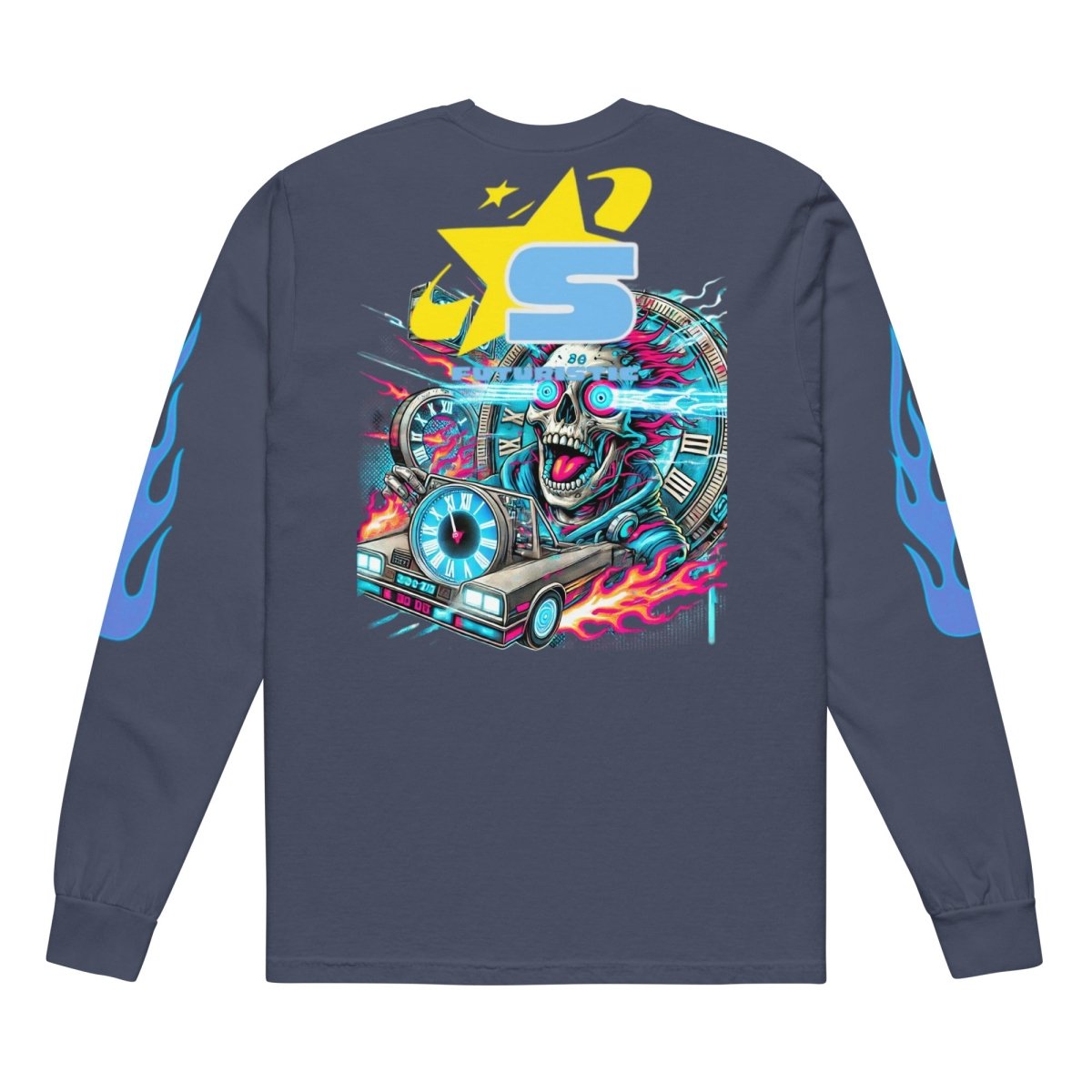 Beesmoove break the code futuristic Garment - dyed heavyweight long - sleeve shirt - Beesmoove