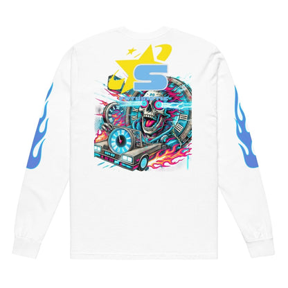 Beesmoove break the code futuristic Garment - dyed heavyweight long - sleeve shirt - Beesmoove