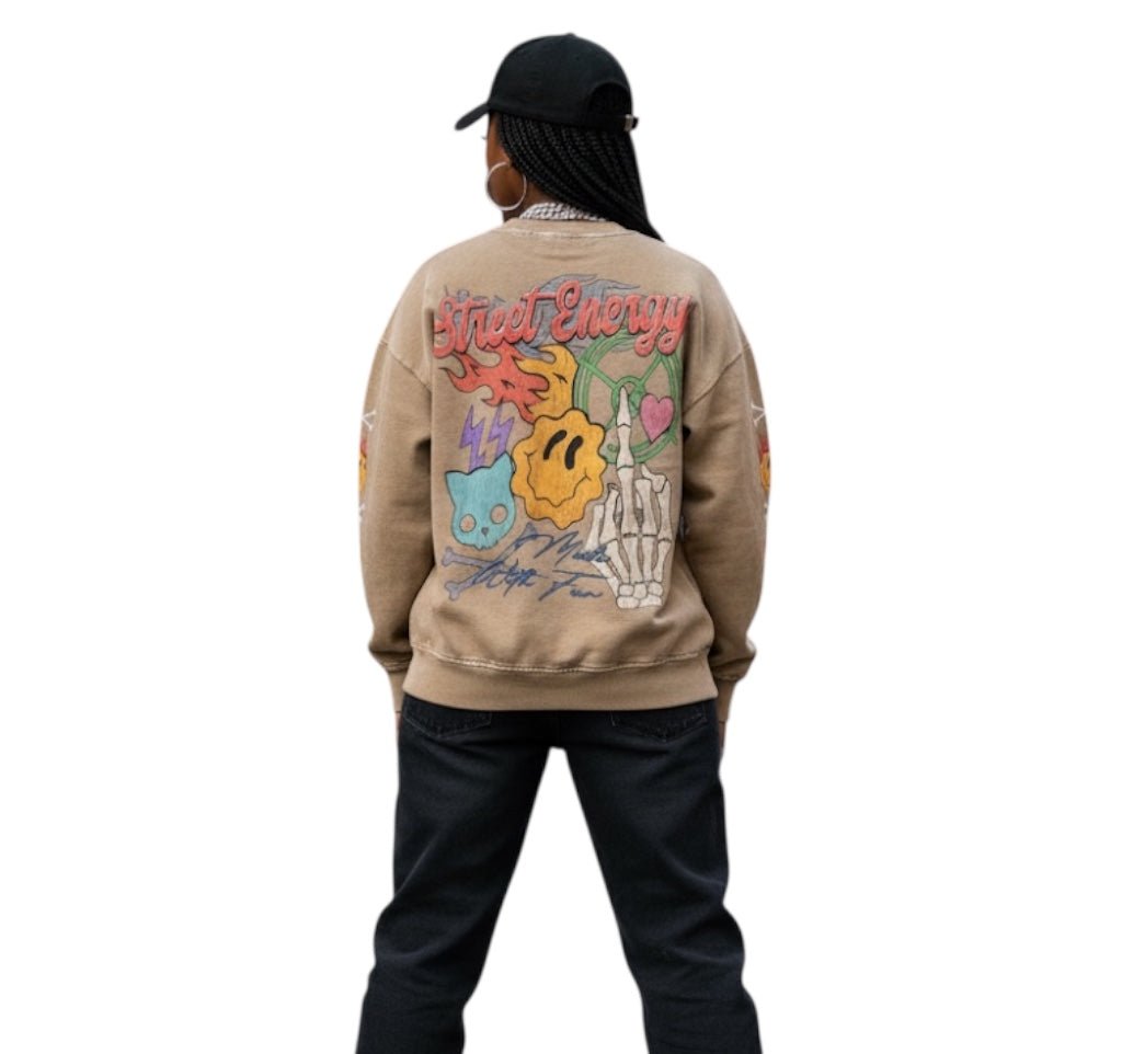 BEESMOOVE Cartoon Chaos (throwback) Washed Oversized Sweatshirt - Beesmoove