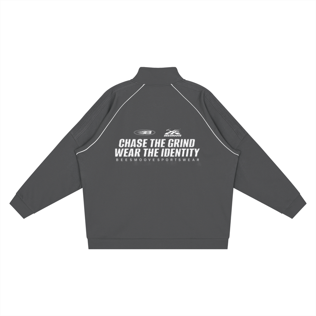 BEESMOOVE Chase the Grind Reflection Striped Raglan Sleeve Jacket - Beesmoove