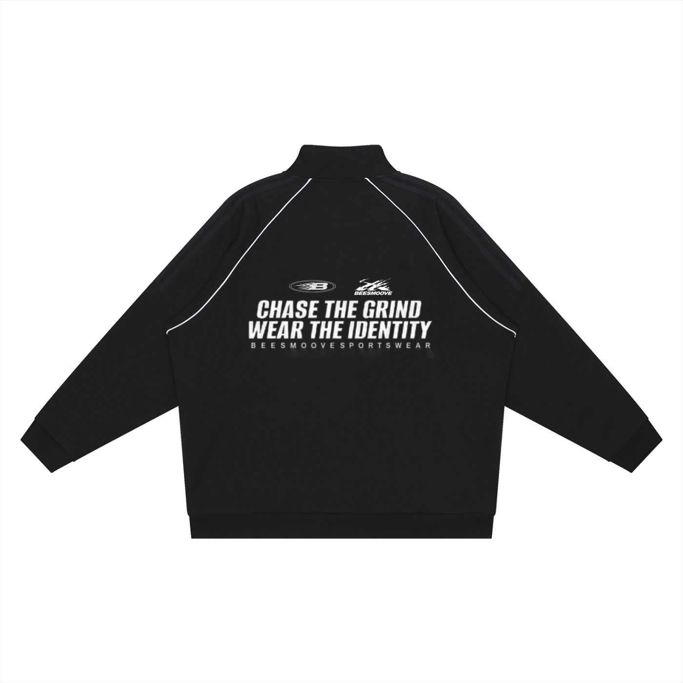 BEESMOOVE Chase the Grind Reflection Striped Raglan Sleeve Jacket - Beesmoove