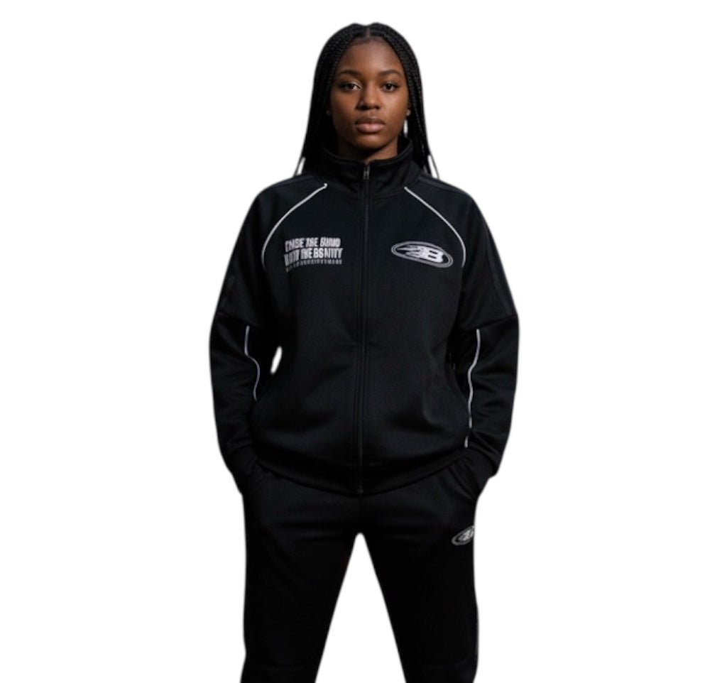 BEESMOOVE Chase the Grind Reflection Striped Raglan Sleeve Jacket - Beesmoove