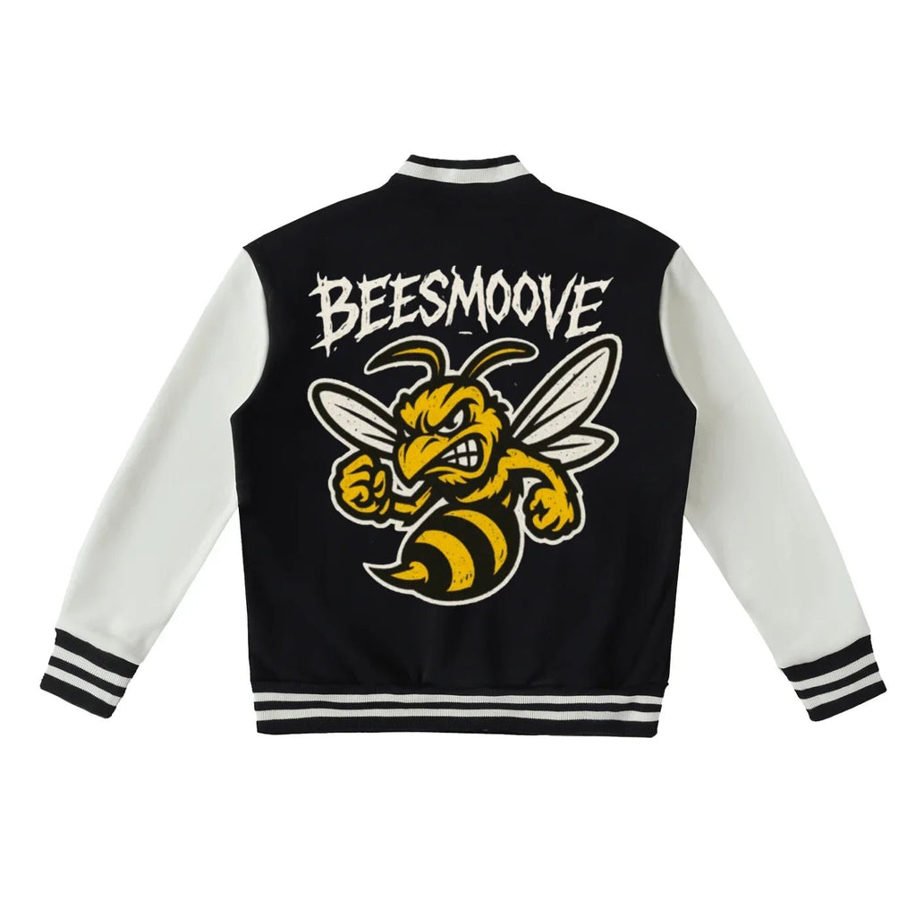 BEESMOOVE CHI BEE Two - Tone Fleeced Varsity Jacket - Beesmoove