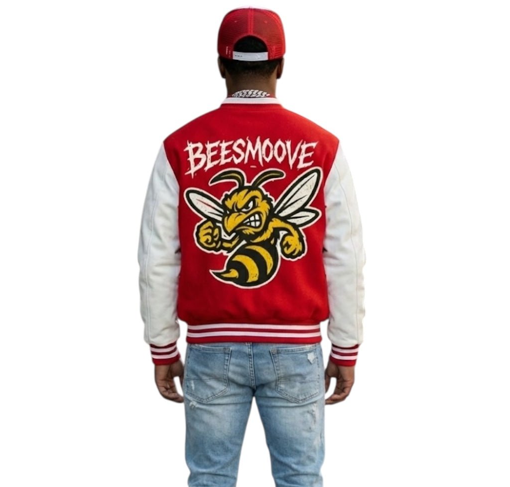 BEESMOOVE CHI BEE Two - Tone Fleeced Varsity Jacket - Beesmoove