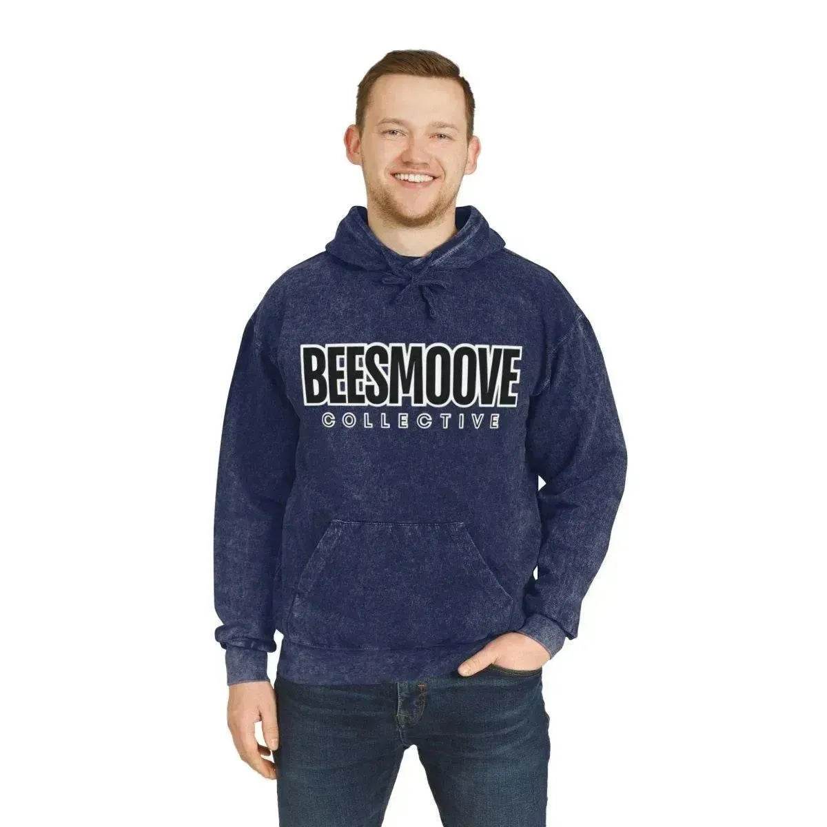 Beesmoove collective black white Unisex Mineral Wash Hoodie - Beesmoove