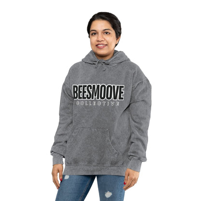 Beesmoove collective black white Unisex Mineral Wash Hoodie - Beesmoove