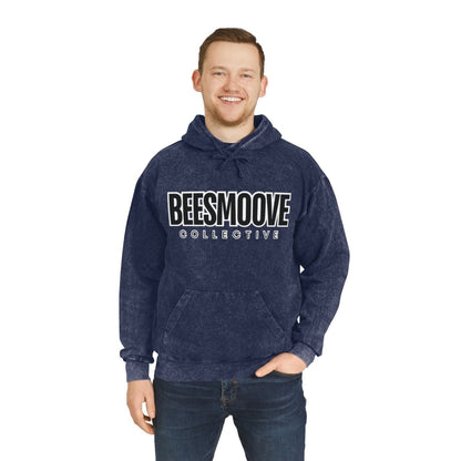 Beesmoove collective black white Unisex Mineral Wash Hoodie - Beesmoove