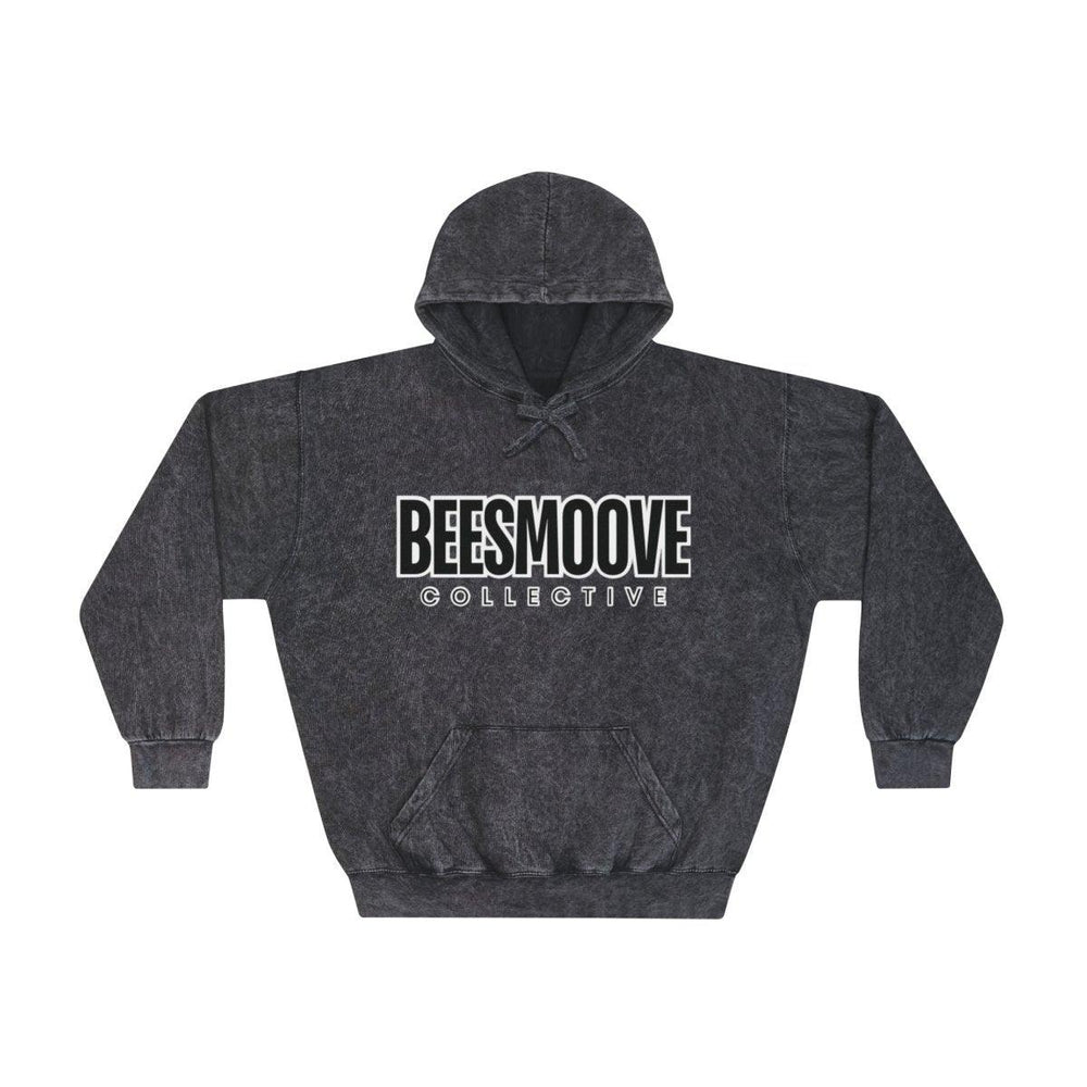 Beesmoove collective black white Unisex Mineral Wash Hoodie - Beesmoove 