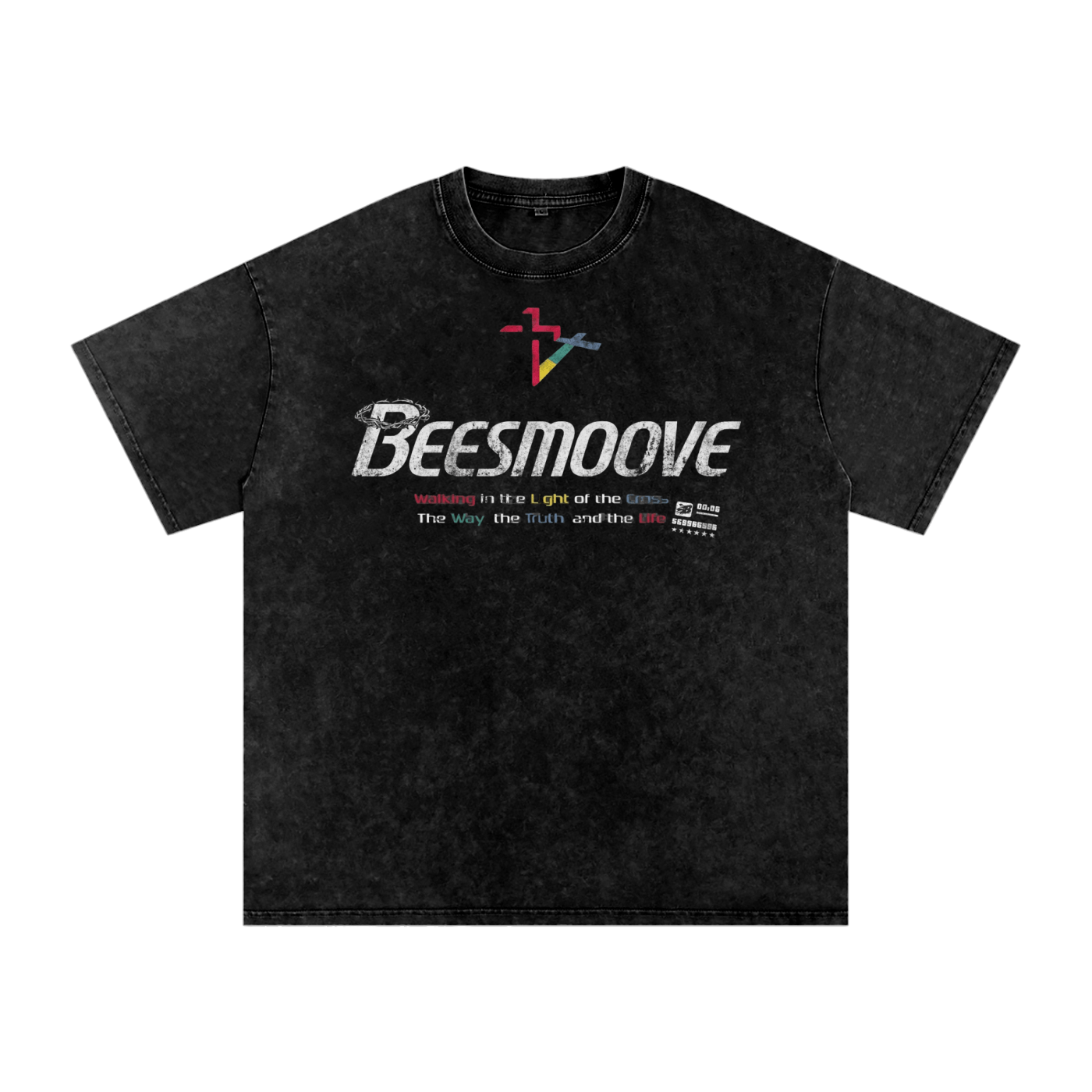 BEESMOOVE Crosswalk Vision” Washed Oversized Cotton Tee - Beesmoove