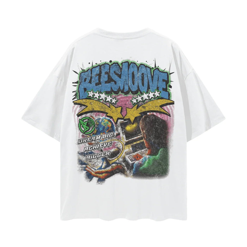BEESMOOVE Digital Ascension 1983 - 2024 Deep Drop Shoulder Tee - Beesmoove