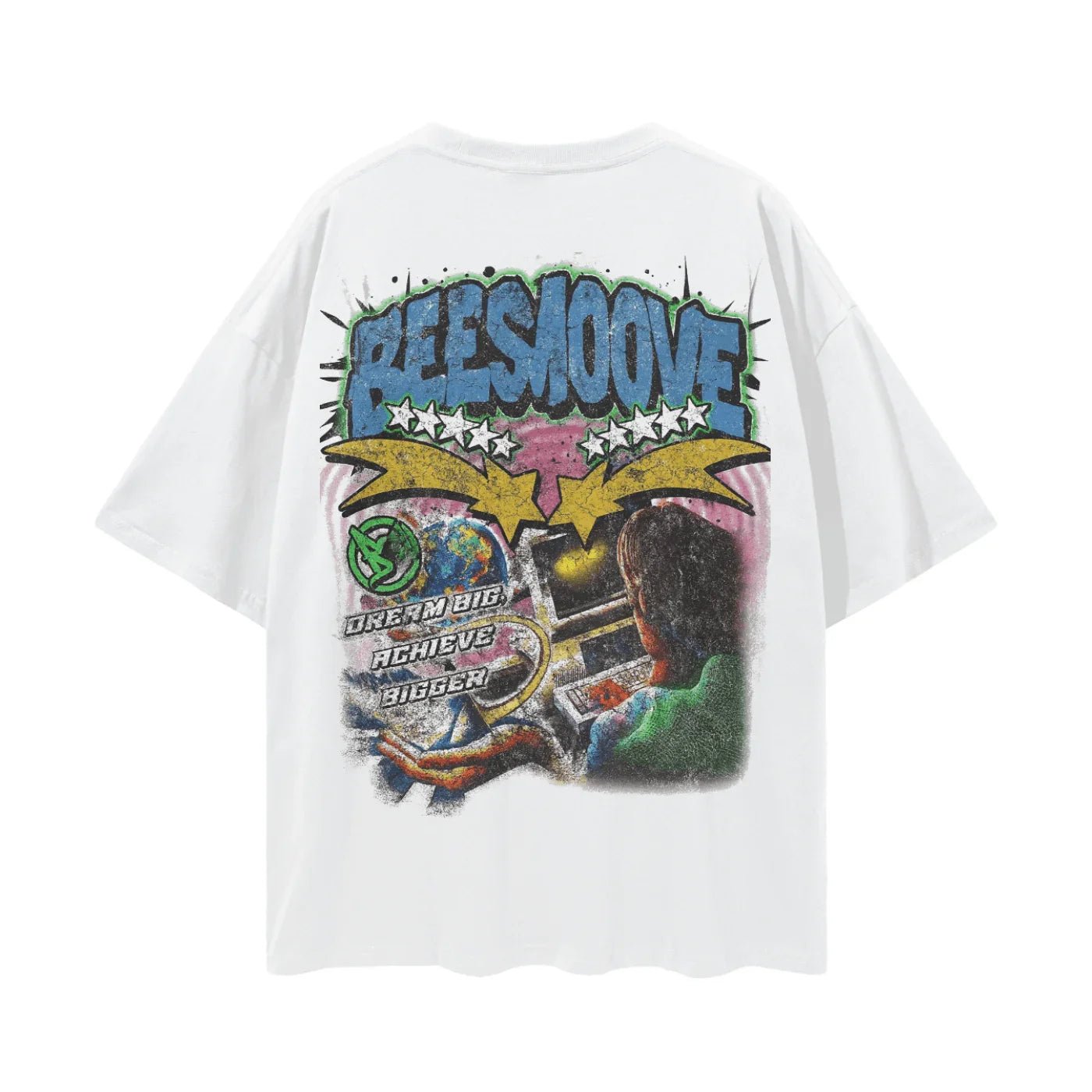 BEESMOOVE Digital Ascension 1983 - 2024 Deep Drop Shoulder Tee - Beesmoove