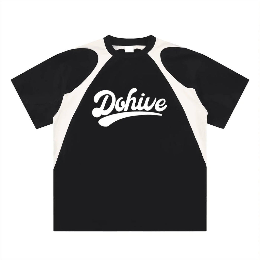 BEESMOOVE DOHIVE Contrast Panel Cotton T-Shirt - Beesmoove