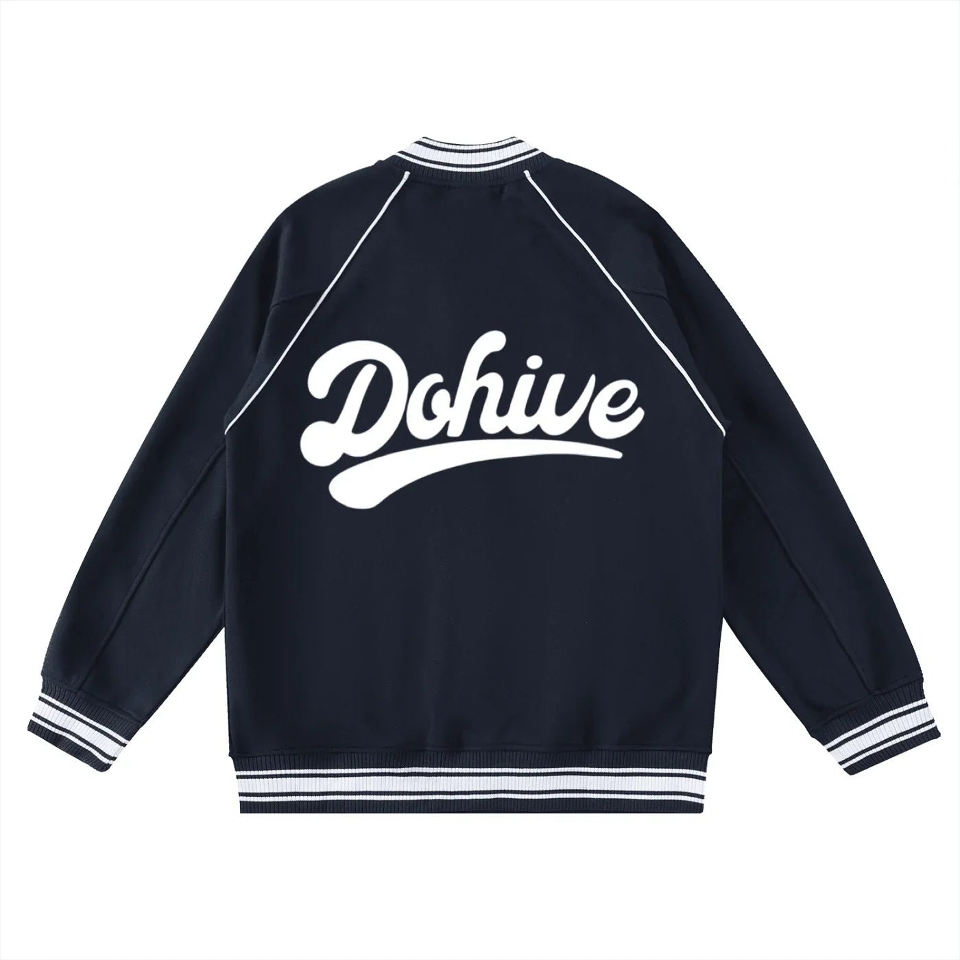BEESMOOVE Dohive Contrast Trim Raglan Varsity Jacket - Beesmoove