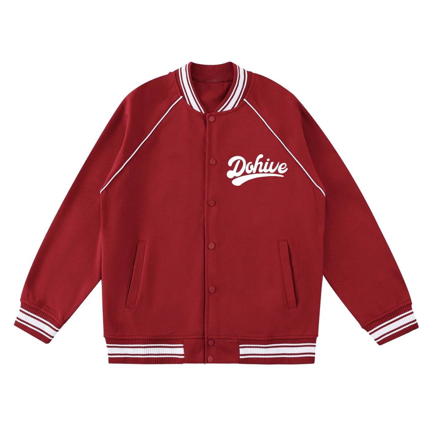 BEESMOOVE Dohive Contrast Trim Raglan Varsity Jacket - Beesmoove
