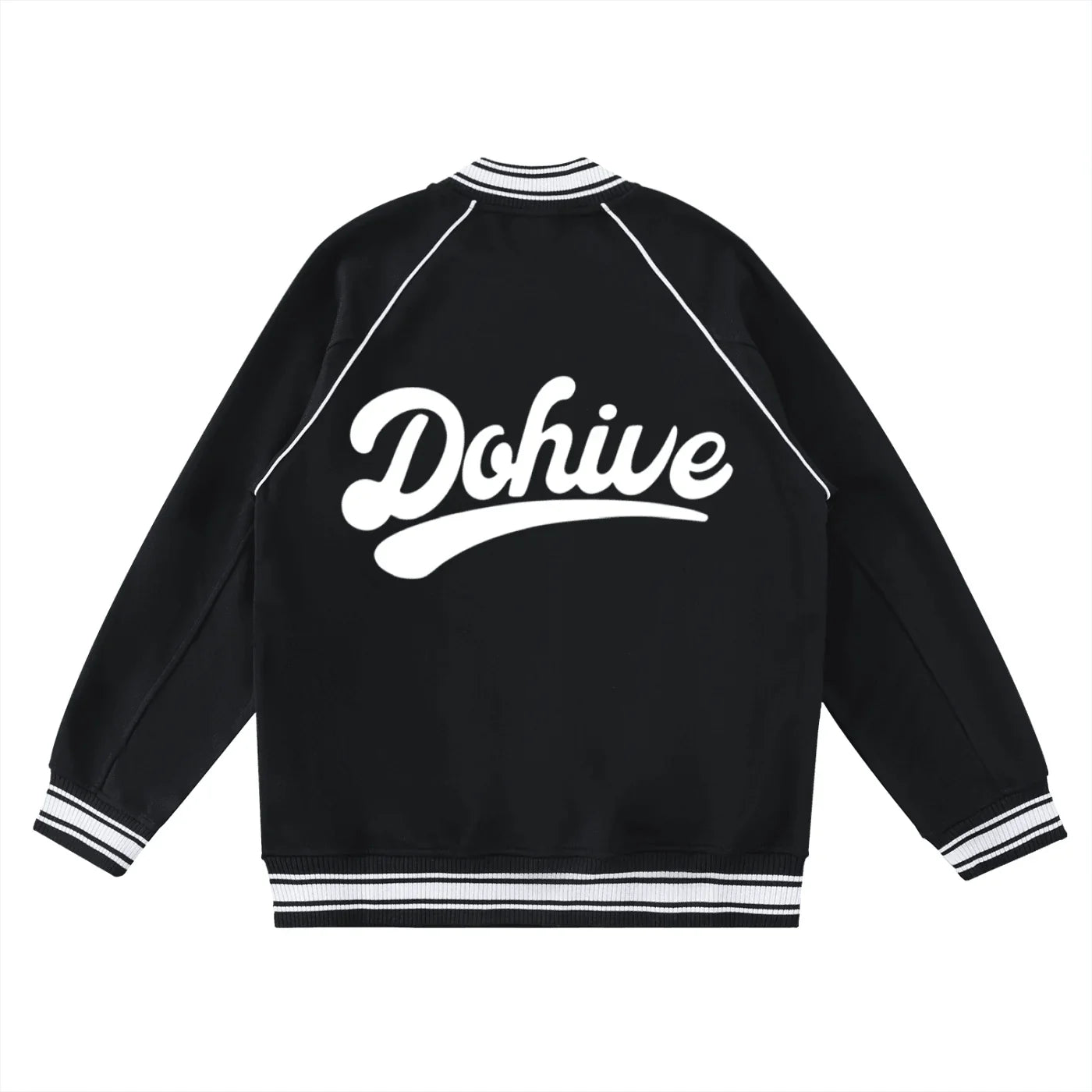 BEESMOOVE Dohive Contrast Trim Raglan Varsity Jacket - Beesmoove