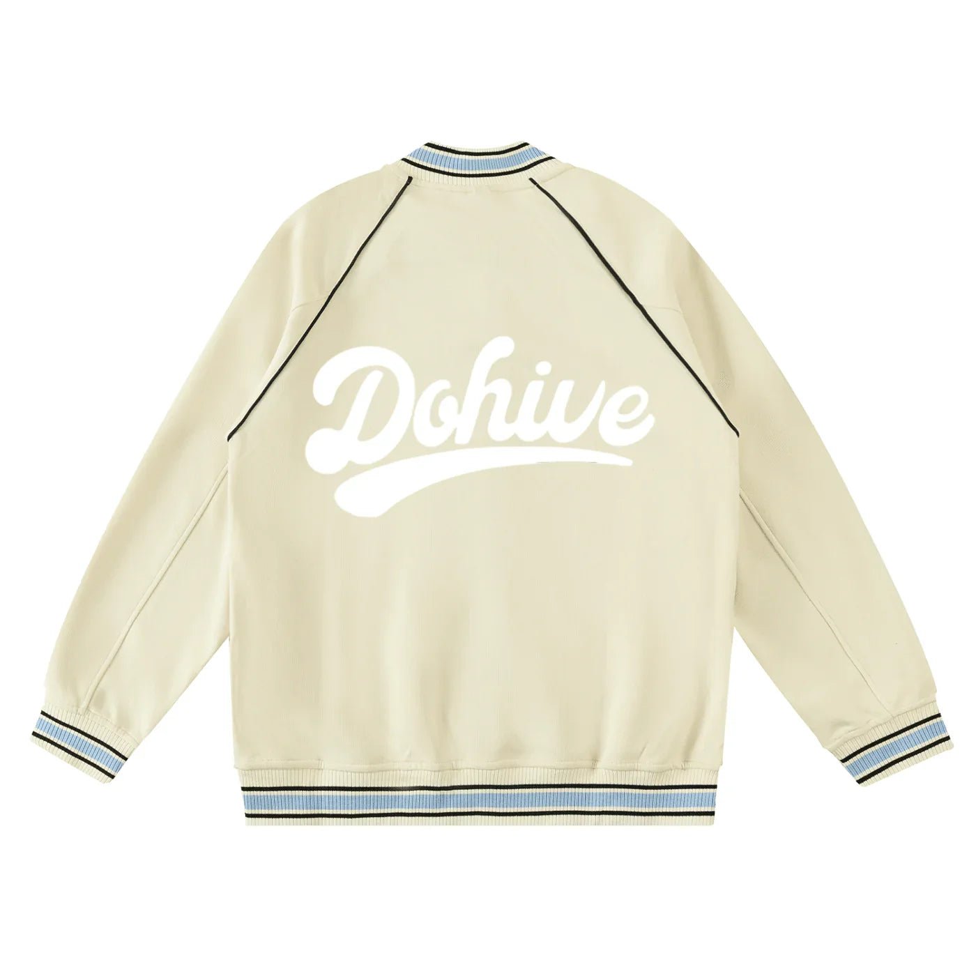 BEESMOOVE Dohive Contrast Trim Raglan Varsity Jacket - Beesmoove