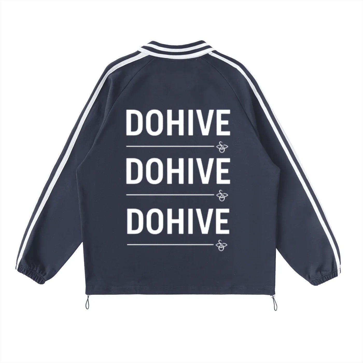 BEESMOOVE DOHIVE Sideline Pullover Striped Lapel Collar Sweatshirt - Beesmoove