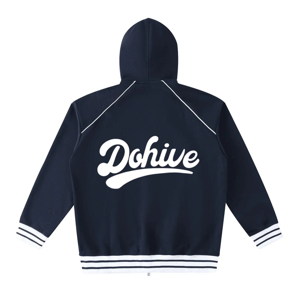 BEESMOOVE DOHIVE Striped Trim Zip - Up Hoodie - Beesmoove