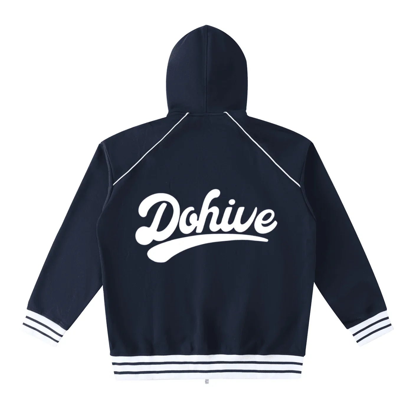 BEESMOOVE DOHIVE Striped Trim Zip - Up Hoodie - Beesmoove