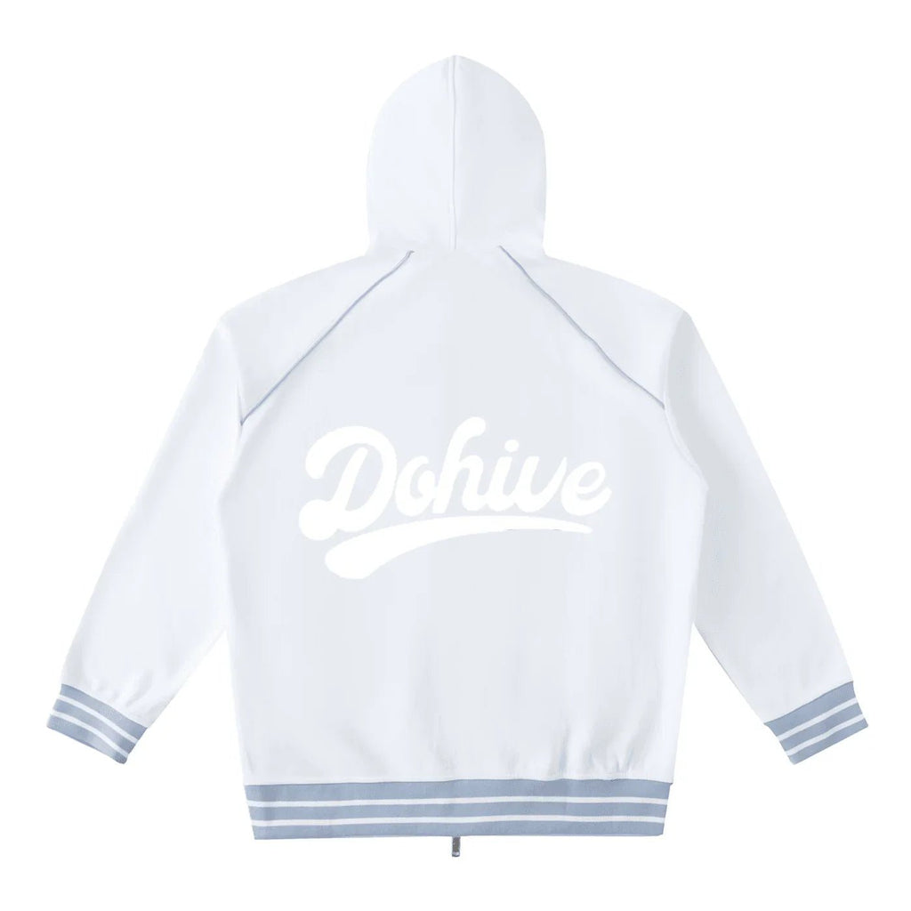BEESMOOVE DOHIVE Striped Trim Zip - Up Hoodie - Beesmoove